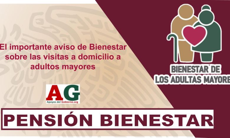 El importante aviso de Bienestar sobre las visitas a domicilio a adultos mayores