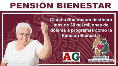 Claudia Sheinbaum destinara más de 30 mil millones de dólares a programas como la Pensión Bienestar