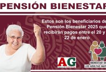 Estos son los beneficiarios de la Pensión Bienestar 2025 que recibirán pagos entre el 20 y el 22 de enero