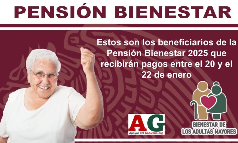 Estos son los beneficiarios de la Pensión Bienestar 2025 que recibirán pagos entre el 20 y el 22 de enero