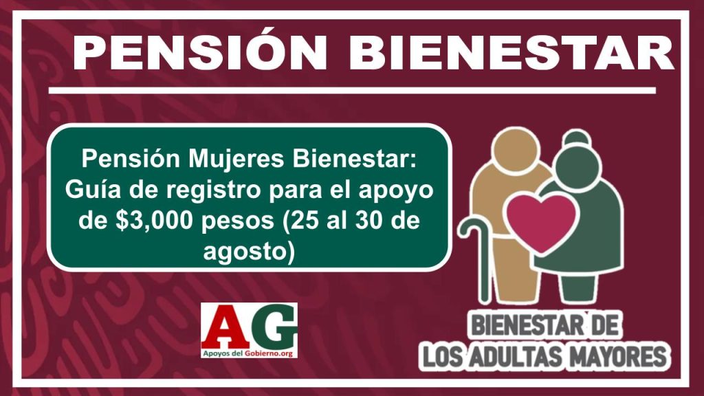 Pensión Mujeres Bienestar: Guía de registro para el apoyo de $3,000 pesos (25 al 30 de agosto)