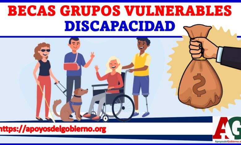 Becas grupos vulnerables discapacidad 2021-2022